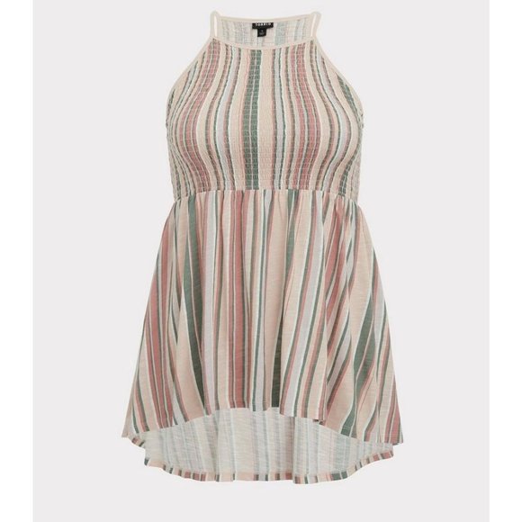 Torrid Super Soft Smocked High Neck Babydoll Top sz 5X Women's Plus - Picture 1 of 12